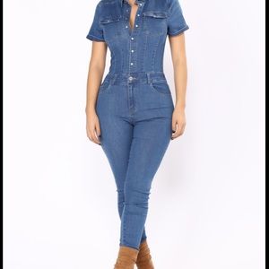 Fashion Nova Denim Jumpsuit